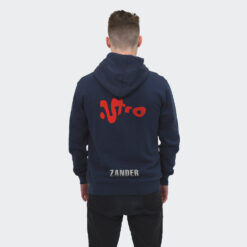 Hoodie with custom branding on back an individual name