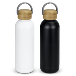 White bottle bamboo layered grey handle black bottle bamboo lid grey handle