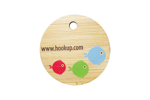 Bamboo Eco Tag Circle 50mm D with hole Double Side