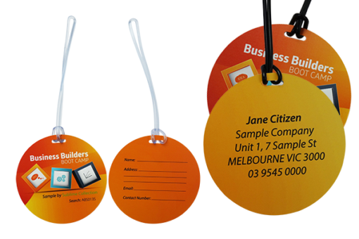 Thick Circle 90mm Matt Luggage Tag Double Side