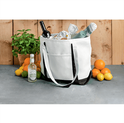 black white Premium Heavy Weight Cotton Boat Tote 29L