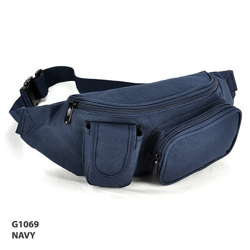 Customisable Navy Promotional Johnson Waist Bag