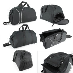 Black travel sports bags with custom branding Publicity Promotional Products