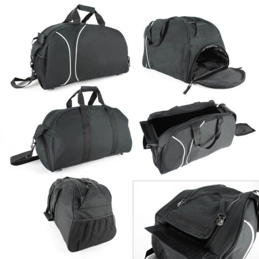 Black travel sports bags with custom branding Publicity Promotional Products