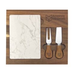 Wood and marble cheese board for corporate gifts