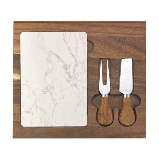 Fuzo Marble Cheeseboard & Knife Set - Image 2