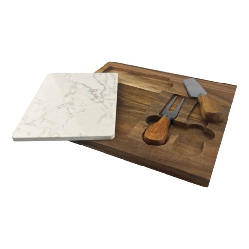 Fuzo Marble Cheeseboard & Knife Set - Image 3