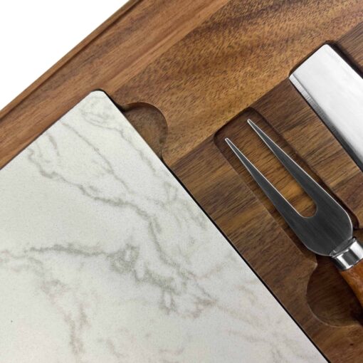 Fuzo Marble Cheeseboard & Knife Set - Image 4