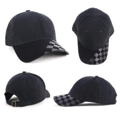 Check pattern racing caps