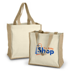 15L tote cotton and jute fabric with custom logo printing