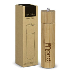 bamboo pepper grinder with engraved logo
