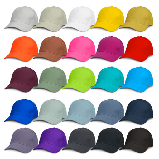 various colours 100% cotton twill. It has a pre-curved peak, embroidered eyelets, a sweatband and an adjustable velcro closure Publicity Promotional Products