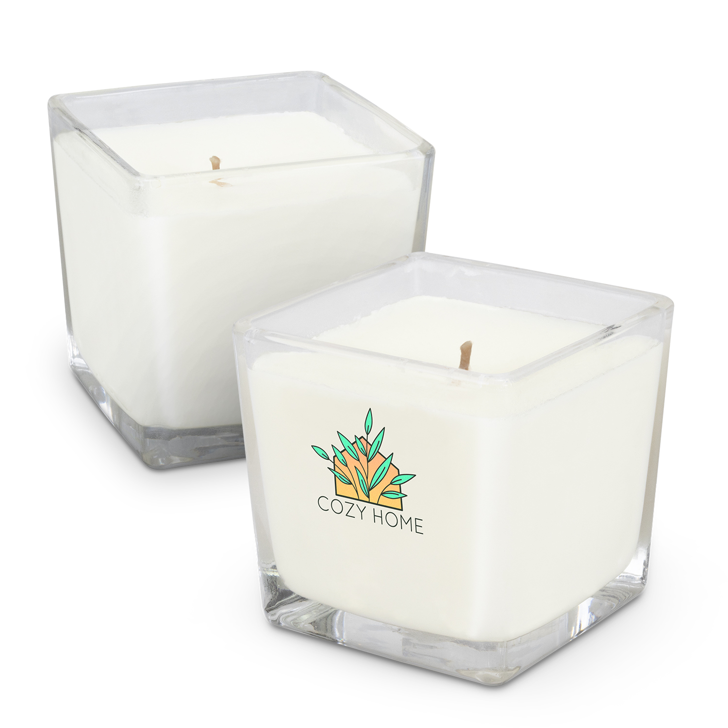 square glass candle