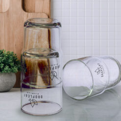 460ml art deco inspired glass tumbler Stackable design