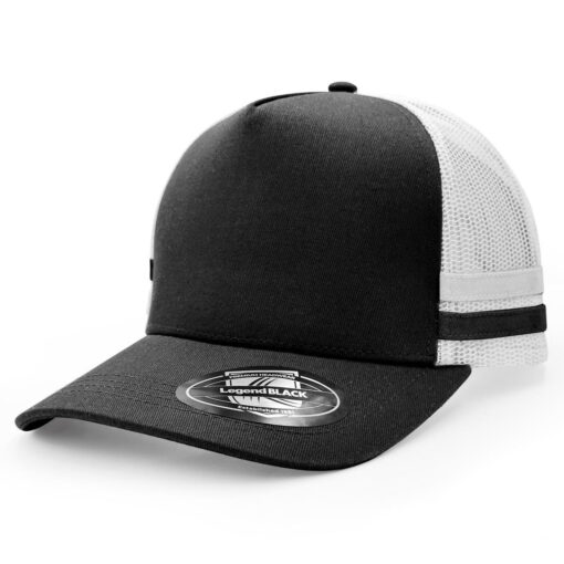 Stripped Turcker Hat Custom Branded Grey Promotional Products & Merchandise, Promotional Products Supplier Australia