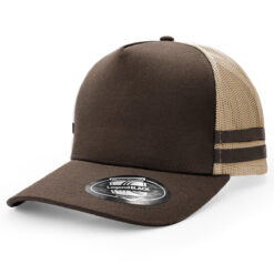 Stripped Turcker Hat Custom Branded Brown Promotional Products & Merchandise, Promotional Products Supplier Australia