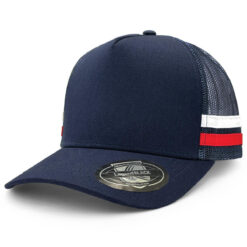 Stripped Turcker Hat Custom Branded Navy Promotional Products & Merchandise, Promotional Products Supplier Australia