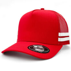 Stripped Turcker Hat Custom Branded Red Promotional Products & Merchandise, Promotional Products Supplier Australia