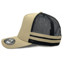 Stripped Turcker Hat Custom Branded Tan Promotional Products & Merchandise, Promotional Products Supplier Australia