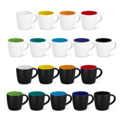 matt black finish and matt white finish mug colours for custom logos