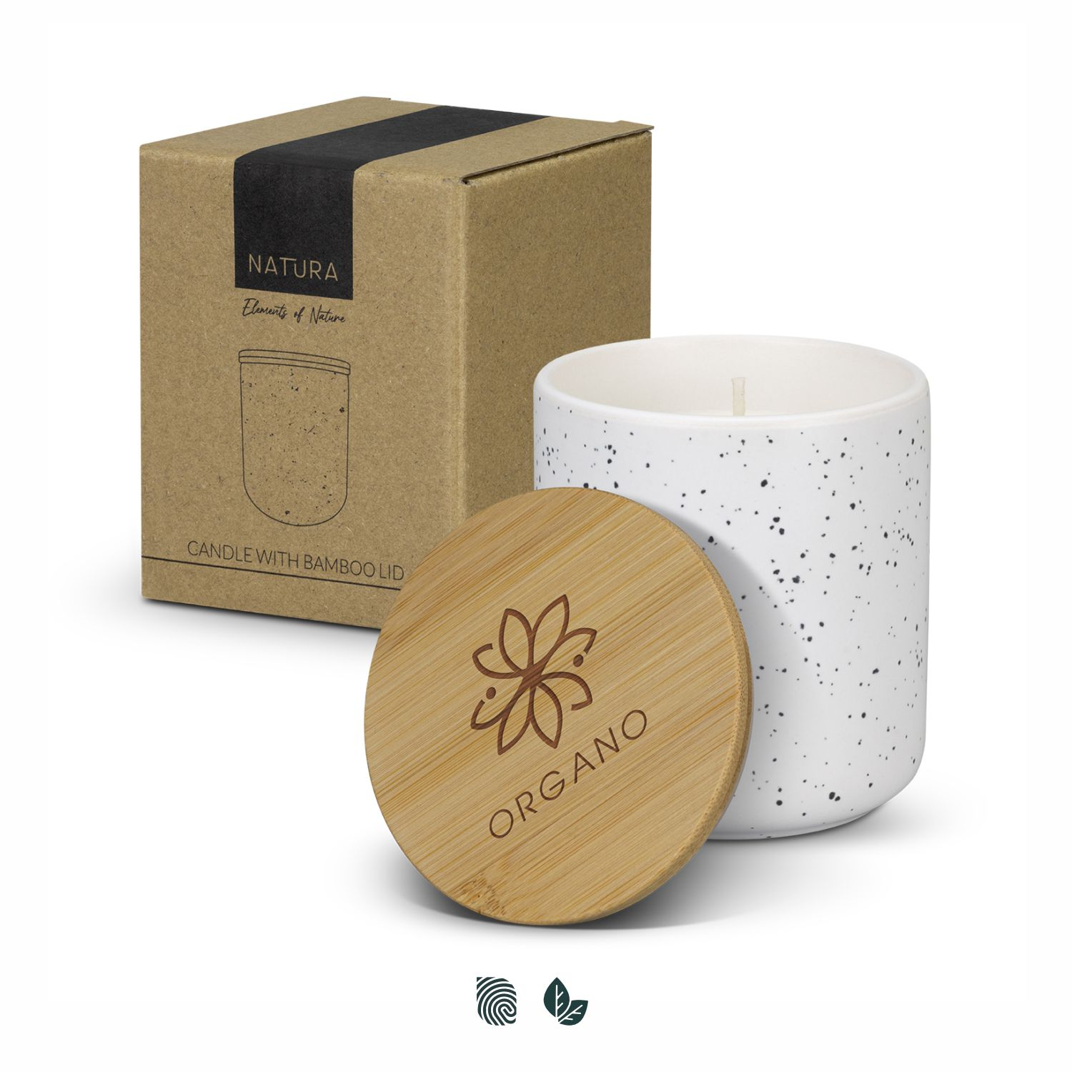 candle in Ceramic container with lid