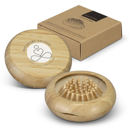 NATURA Bamboo Brush and Mirror - Image 3
