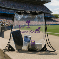 Large Drawstring bags in clear and black Custom Printing Publicity Promotional Products Supplier