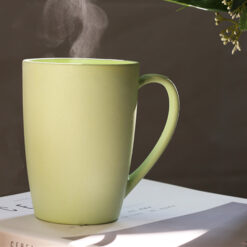 green 350ml single walled reusable bamboo coffee cup
