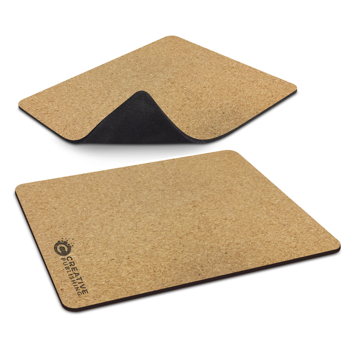 cork mouse mat with engraved logo